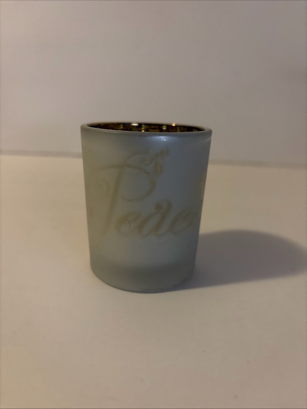Yankee Candle Christmas Votive Tea Light Holder Peace Inside The Glass